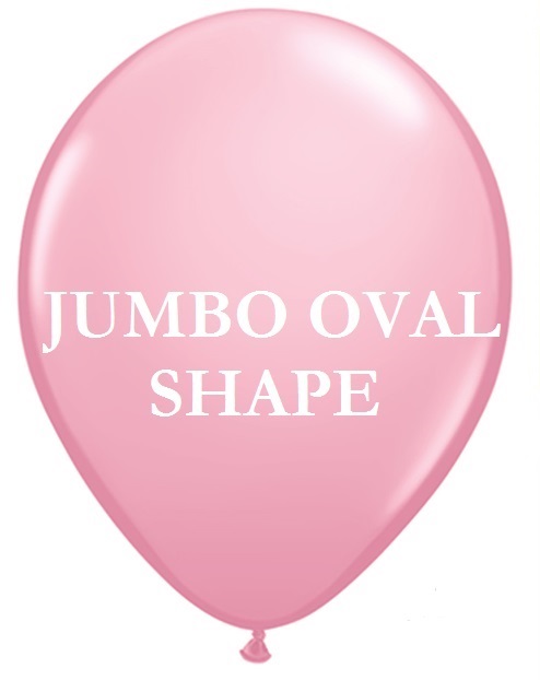 Pink Jumbo Oval Shape Helium Latex Balloon